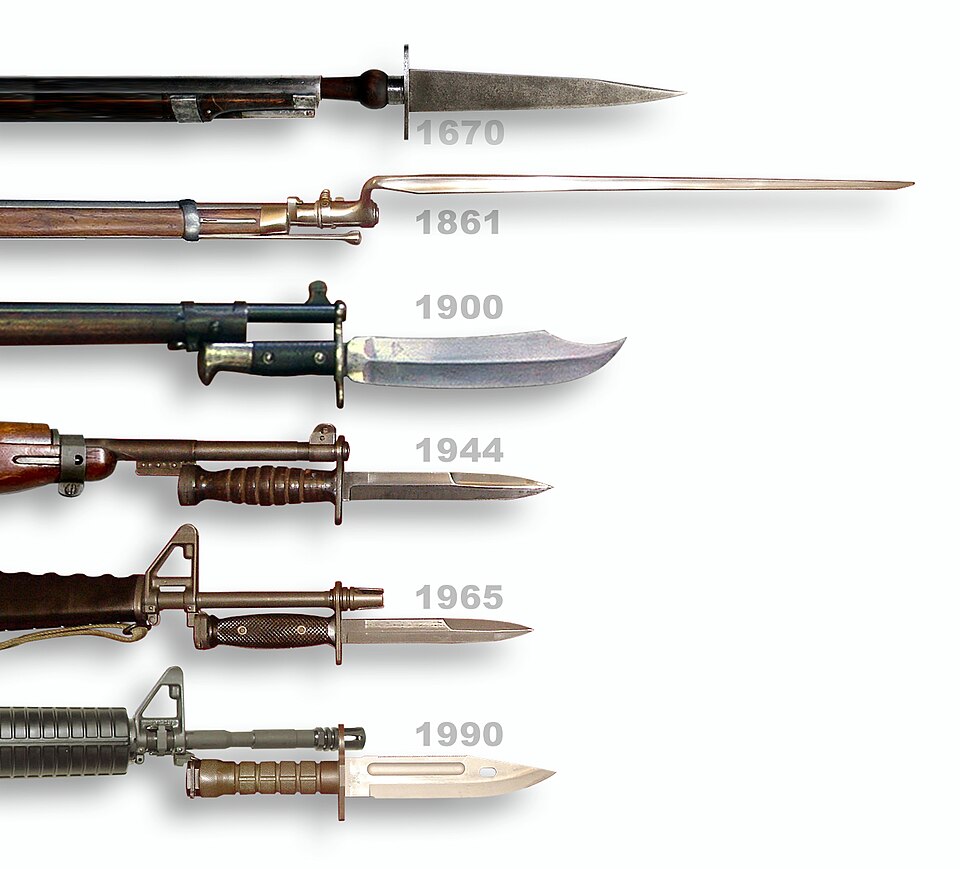 US-Bajonette / Von Auge=mit - Eigenes Werk -> alle Einzelkomponenten aus Category:Bayonets of the United States, CC BY-SA 4.0, https://commons.wikimedia.org/w/index.php?curid=152756862
