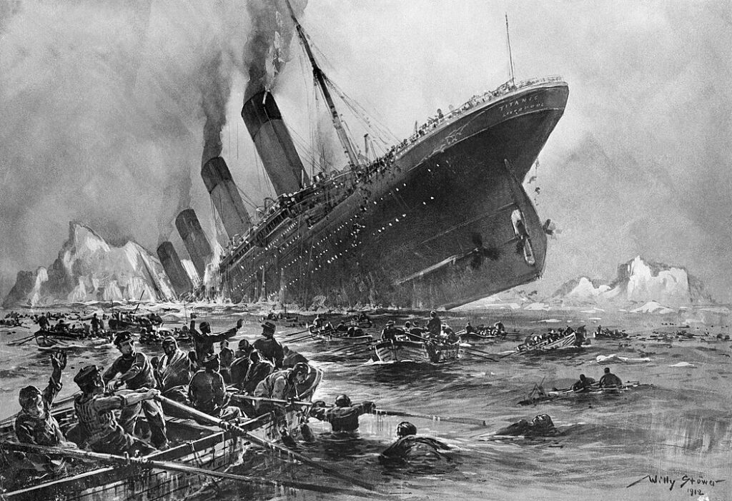 Gemälde vom Untergang der Titanic