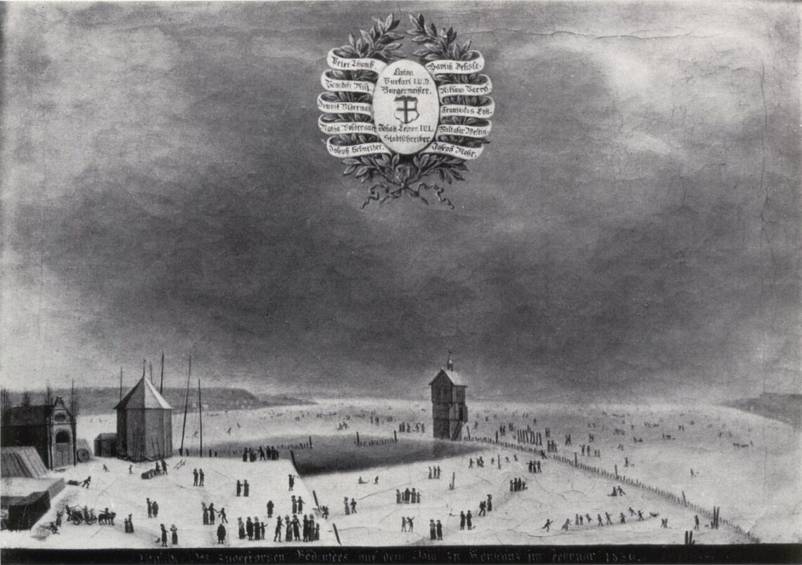 Der Konstanzer Hafen bei der Seegfrörne 1830